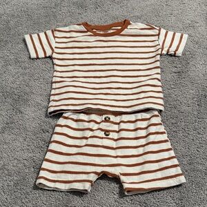 Carter's Brown and White Striped Kids Matching Set